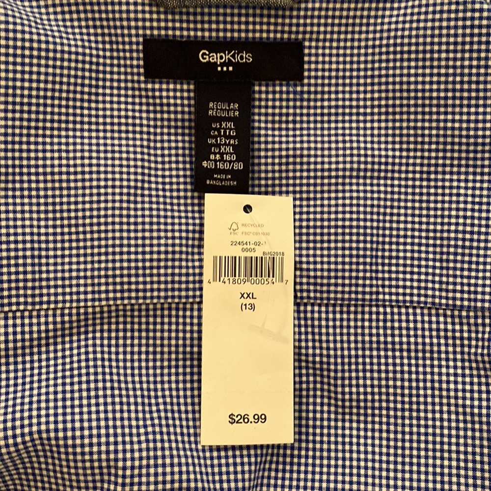 Gap Boys Button Down XXL Shirt-Classic! - Picture 2 of 5